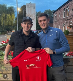 Rhys Grundy & Tom Preston with new away shirt